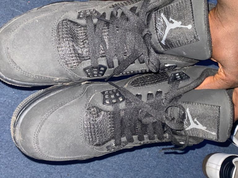 Jordan Black Cat Trainers - UK Size 10, Fair Condition