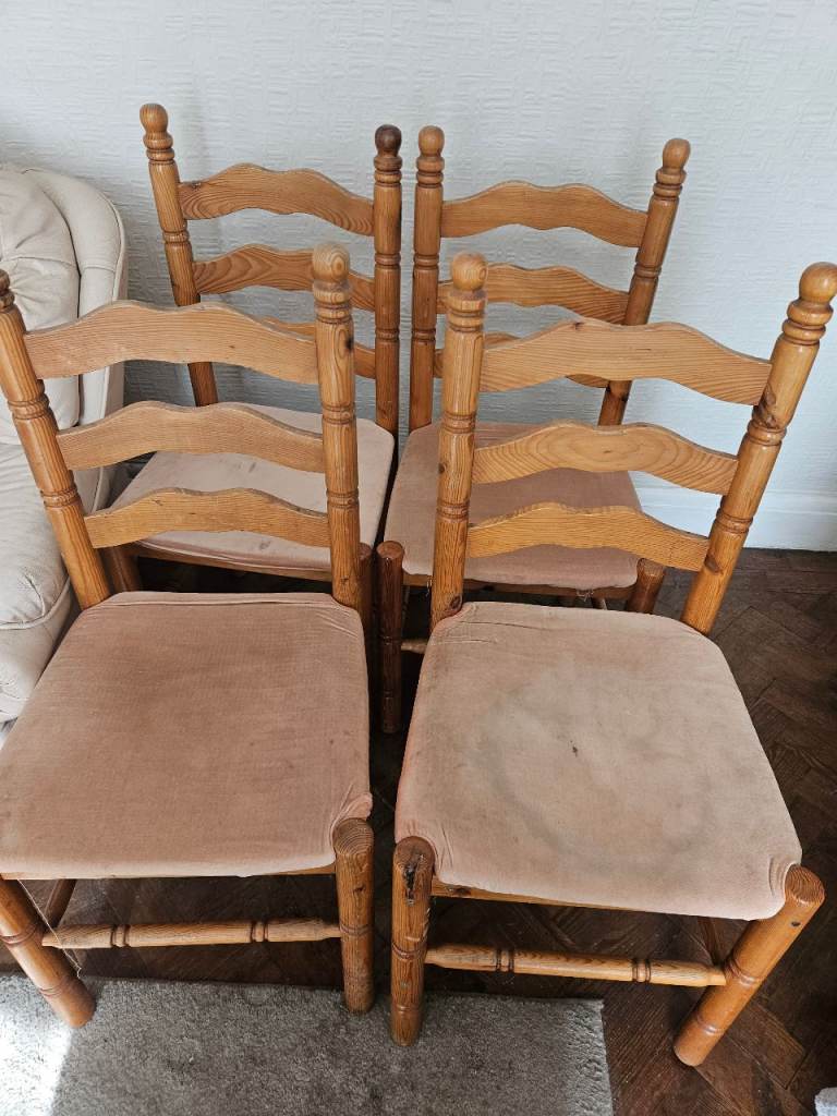 Free 4 dining pine chairs. Sturdy