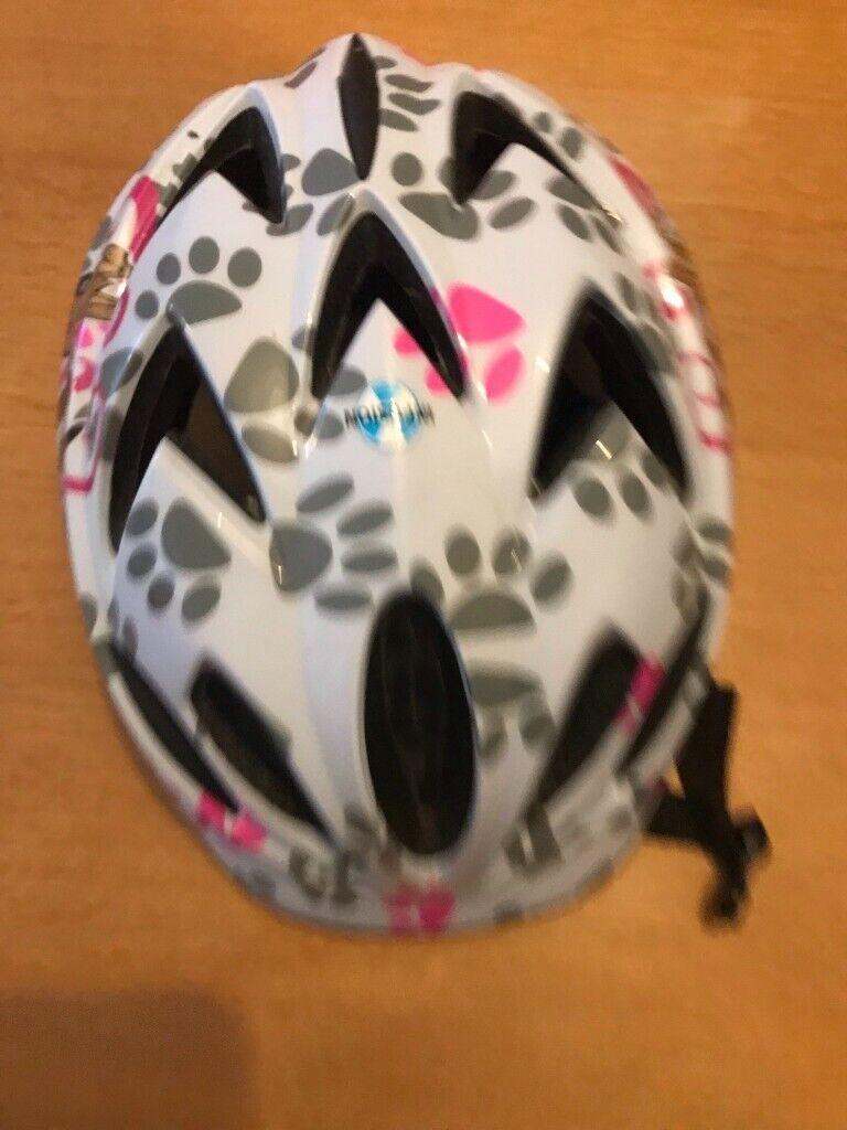 Kids cycle helmet ages up to 9 years - Dog and cat theme, immaculate condition!