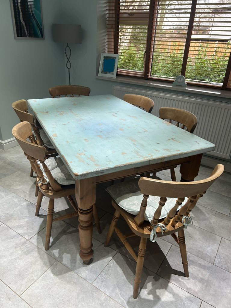Farmhouse table with 6 chairs