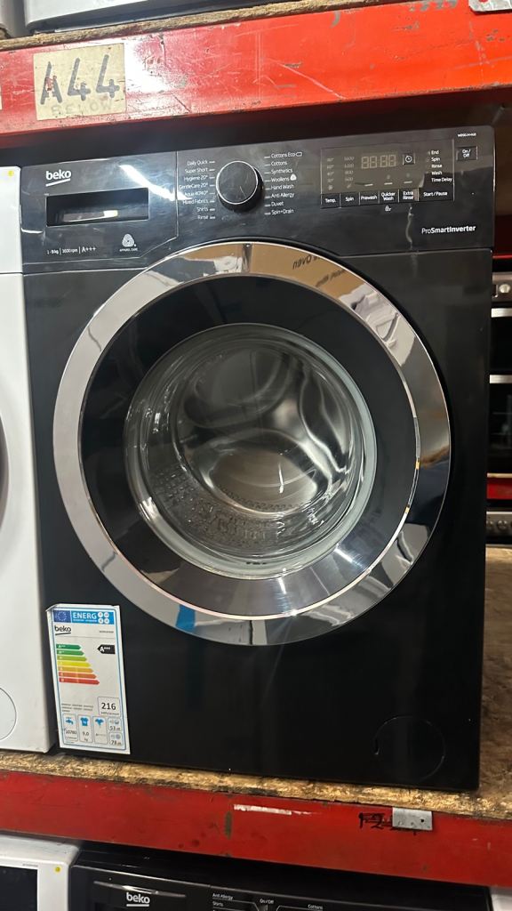 9KG BLACK/CHROME BEKO WASHING MACHINE 