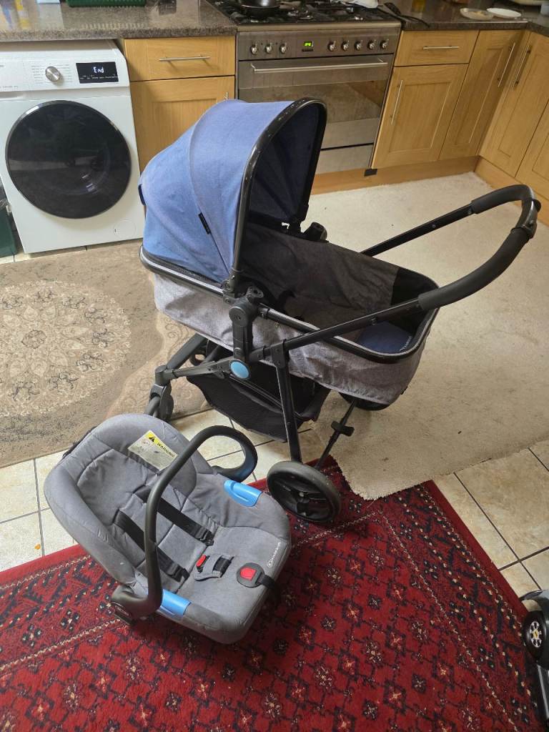 Baby Travel System with Car Seat - Blue/Grey