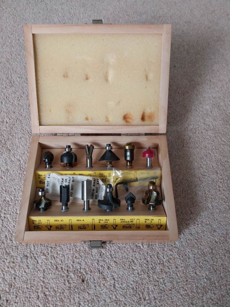 Router bits in a box