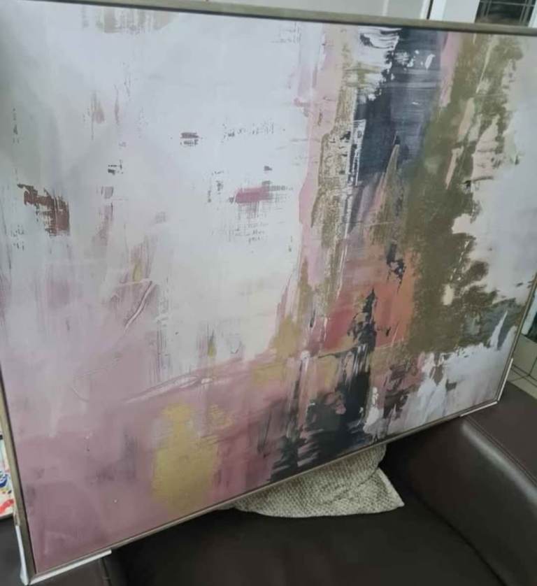 Extra large gold metallic wall art canvas set of cushions in pure suede 60cm heavy and full