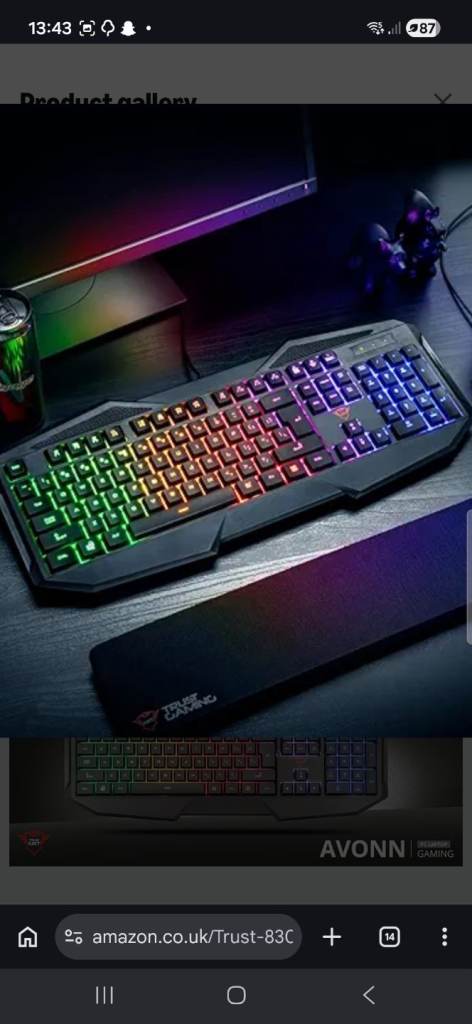Keyboard for laptop or desktop, gaming, with lights, very good condition