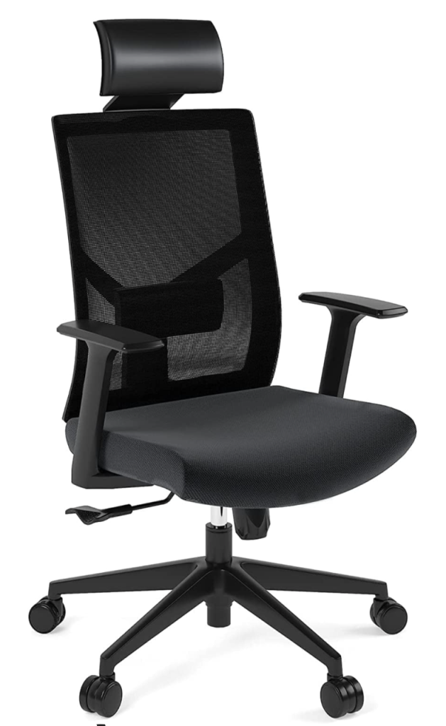 Swivel chair with head rest