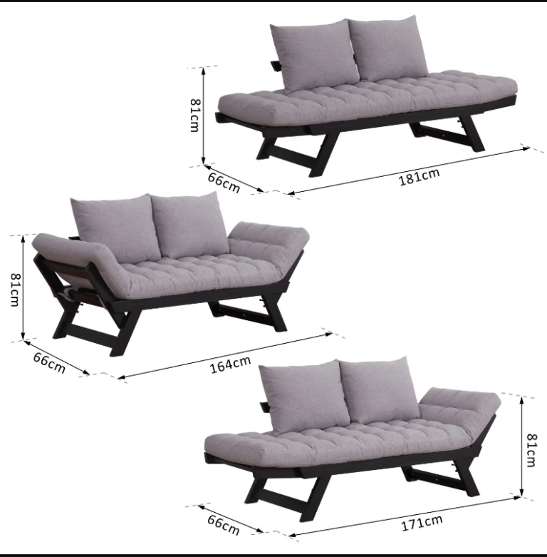 HOMCOM Chaise Lounge Sofa Bed