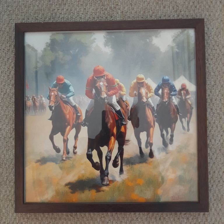 Horse Racing Framed Print – As New Good Condition
