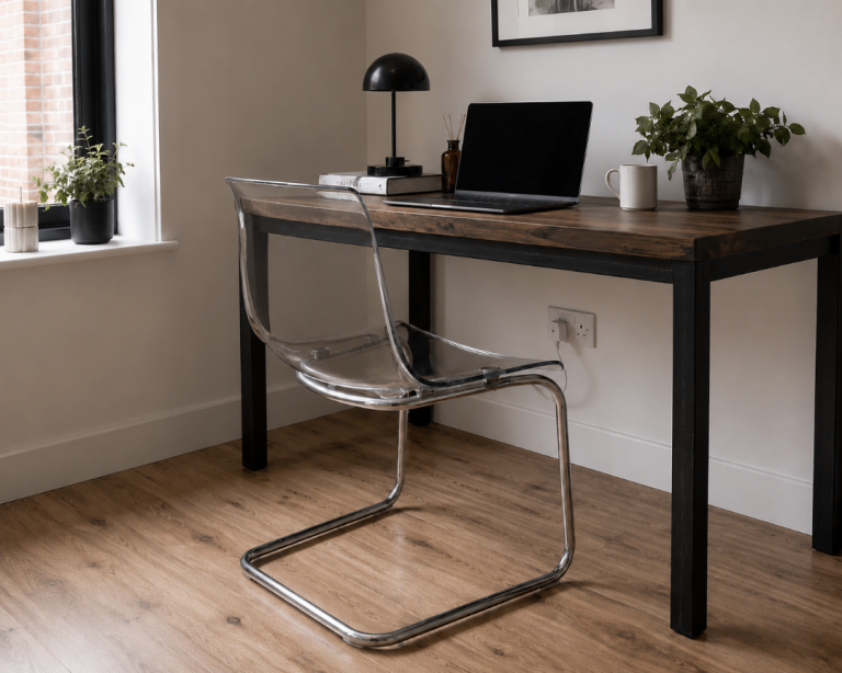 Modern Clear Acrylic Cantilever Dining Chair / Desk Chair