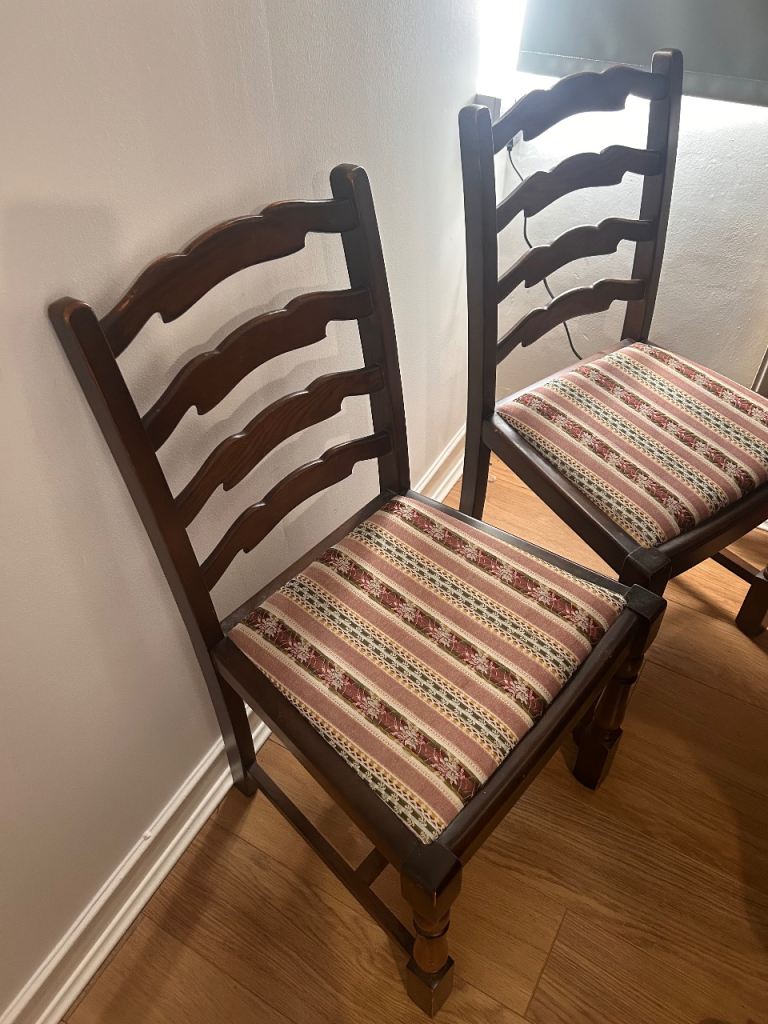Ercol drop leaf dining table and four chairs 