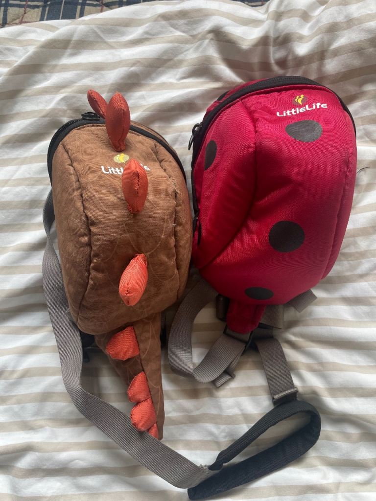 LittleLife Kids Backpacks - Dinosaur & Ladybug, Good Condition