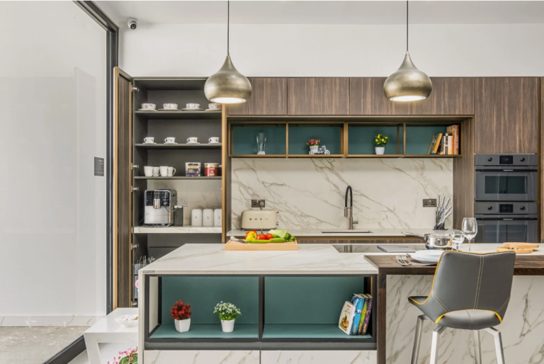 image for Ex display Italian kitchen with sintered stone neolith and wood worktop