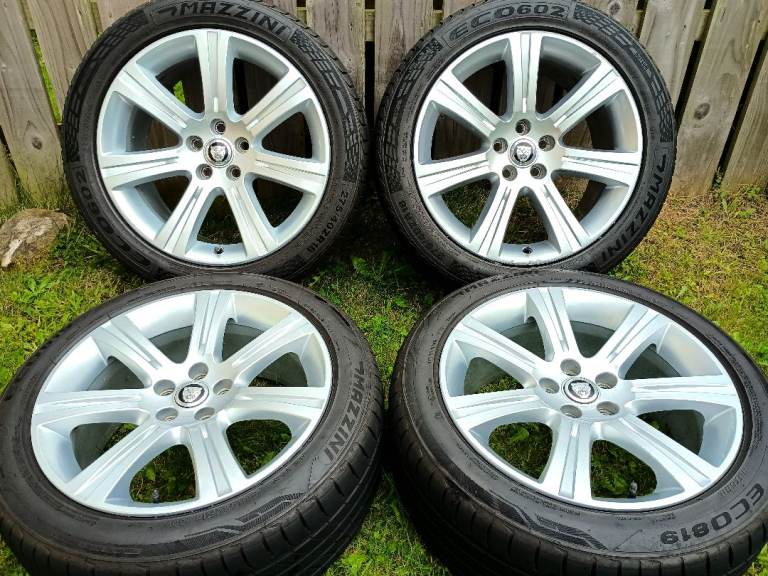18" Jaguar XF XE Alloys 5x108 Wheels 4 x Good Tyres 