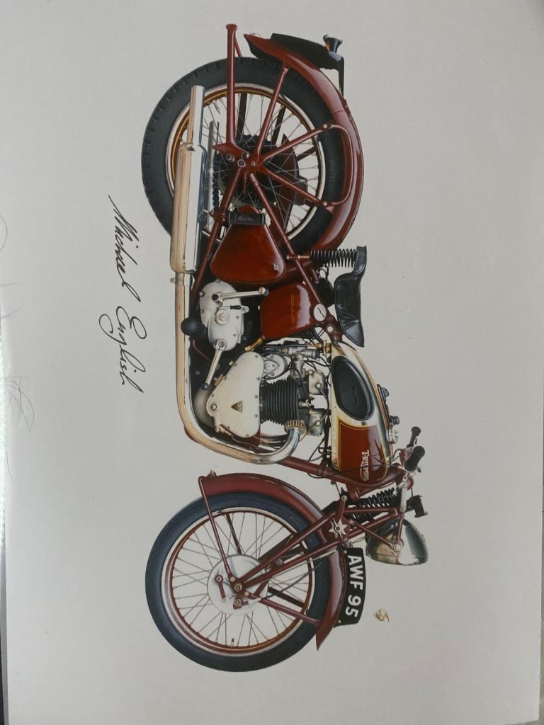 Limited edition print triumph bike Michael English 