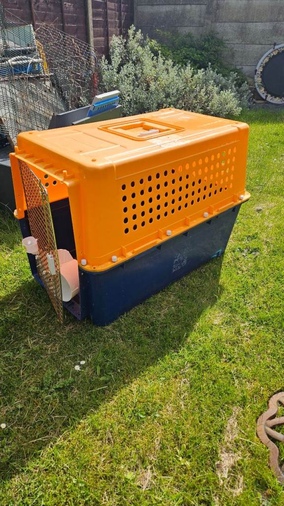 pet travel crate, a large, heavy-duty kennel designed