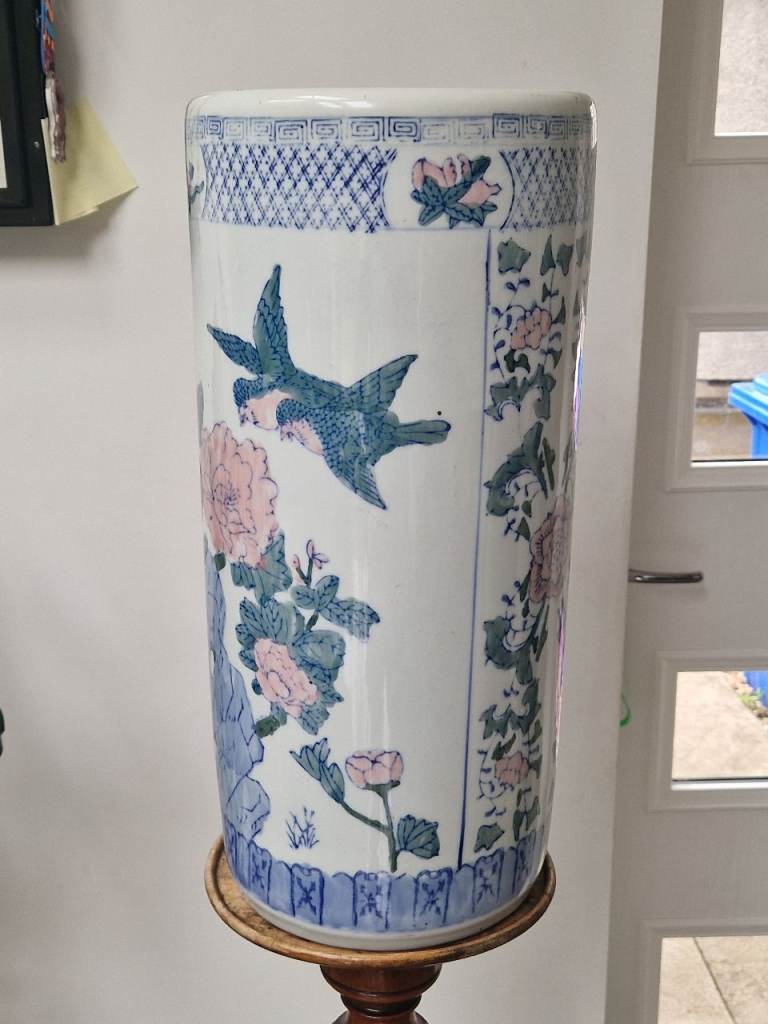 Vintage Mid Century Chinese Porcelain Stick Stand 