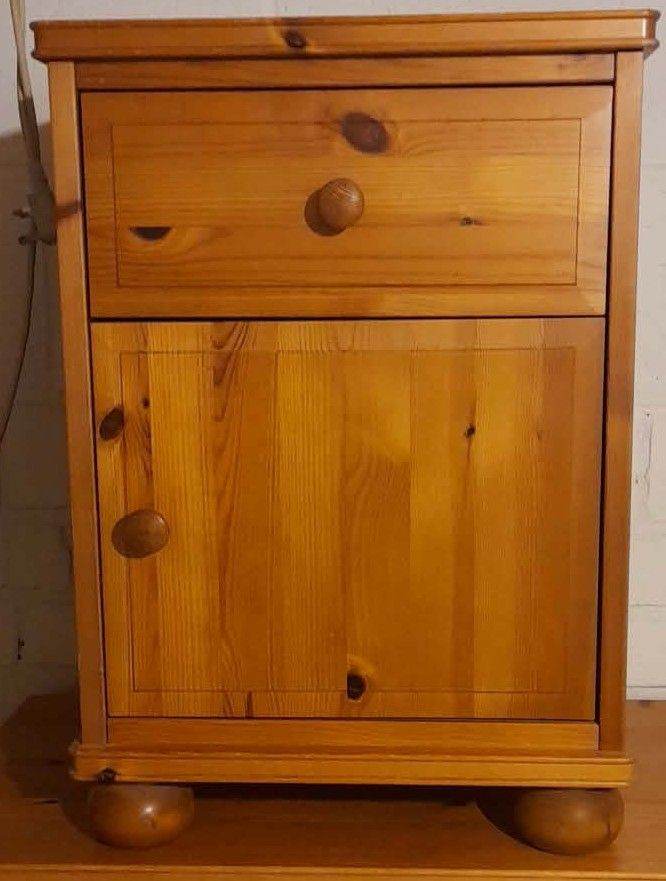 solid pine bedside cabinet good condition