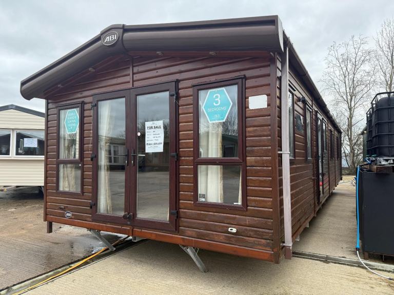 40x13 3 Bed Static Caravan - Wood Clad, French Doors, DG, CH - Offsite, Own Land