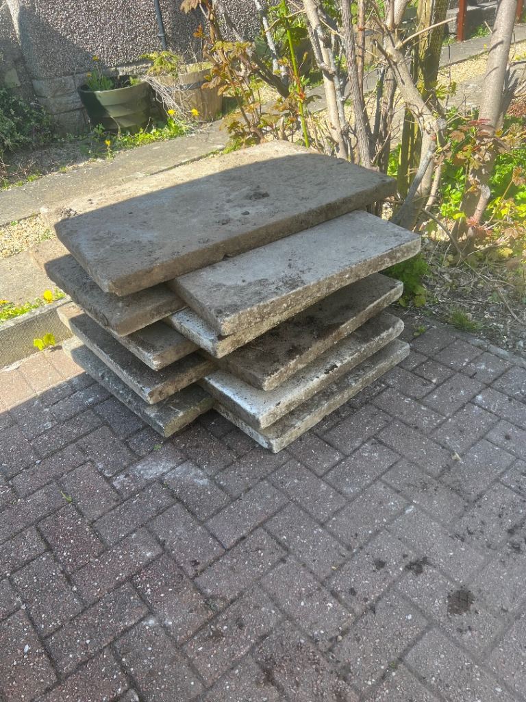 12 used 3/2 slabs and sand 