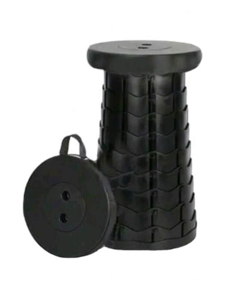 Collapsible Telescopic Stool – Portable Black Seat
