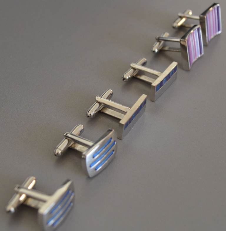 Cufflinks Smart metallic. Three pairs – post or collect