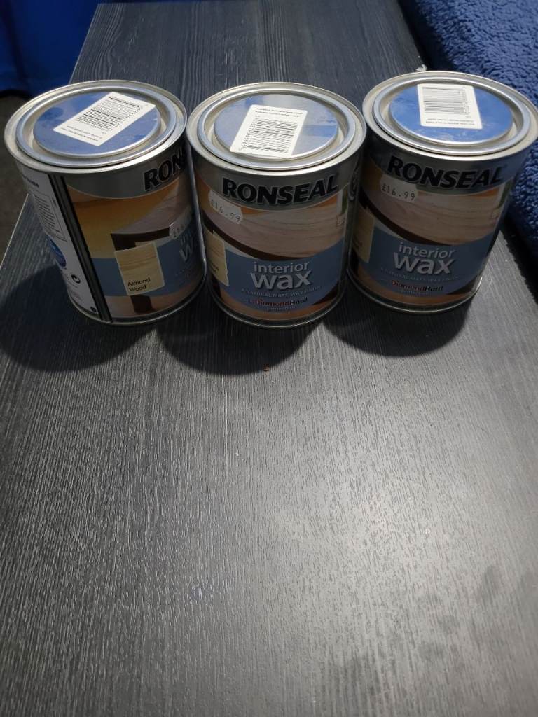 3 Tins Ronseal Interior Wax – New, Unopened