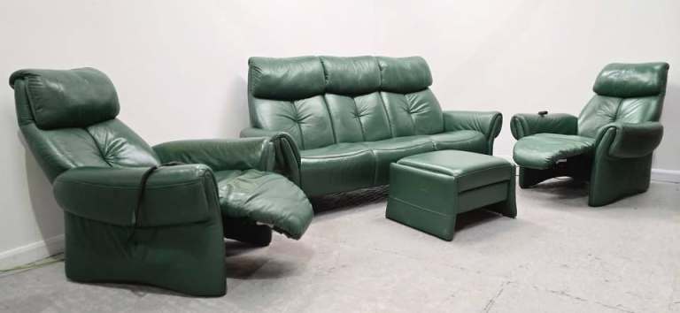 Himolla Leather 3 Seater NON Recliner Sofa and  2 Recliner Electric Chairs 1604251