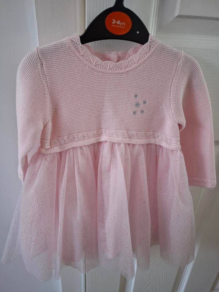 Next Baby Girl Pink Party Dress 9-12 months Tulle Sparkly Skirt