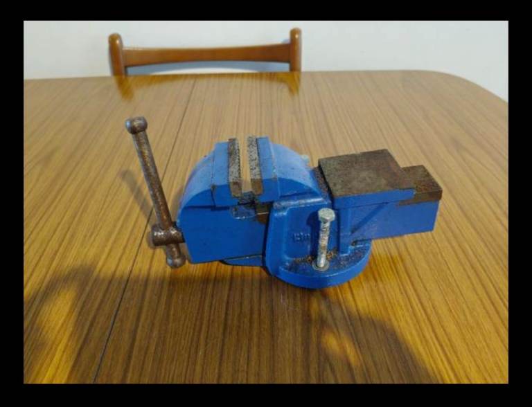 Clarke Blue Bench Vice - Fair Condition, Rusty but Functional