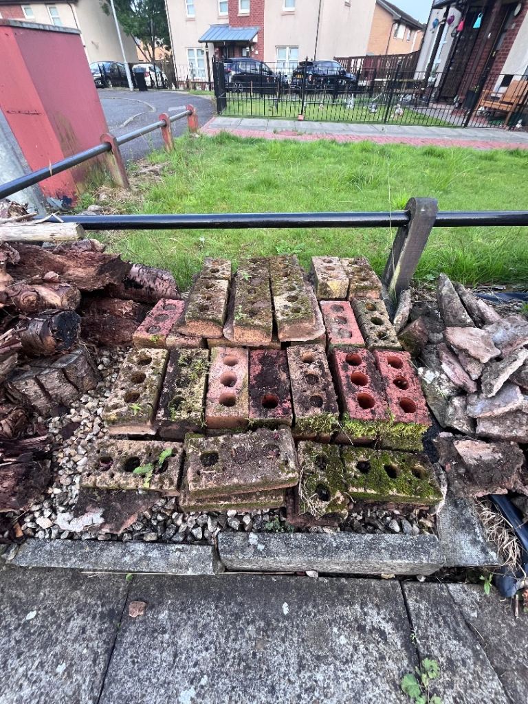 Reclaimed Bricks and Logs for Garden or Fire Pit