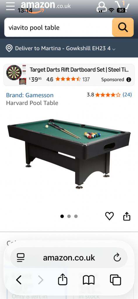 6ft pool table