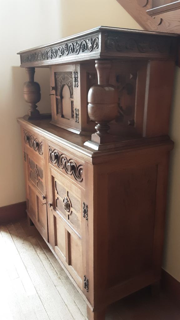 Sideboard-  High End Tudor Revival Court Cupboard 