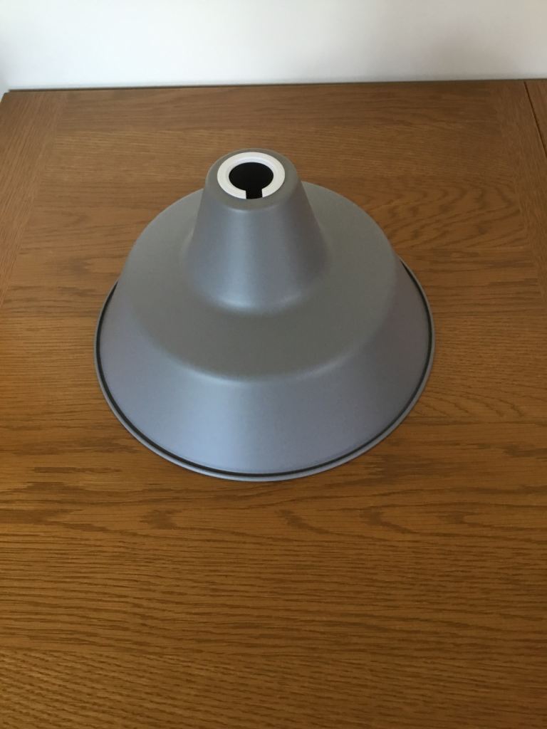 Grey Metal Lampshade & Black Metal Lampshade – Excellent Condition