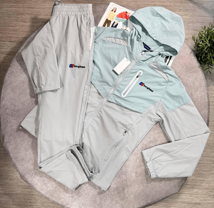 Berghaus Windbreaker Tracksuit – Mint & Light Grey | Premium Outdoor Set | Small - XXL