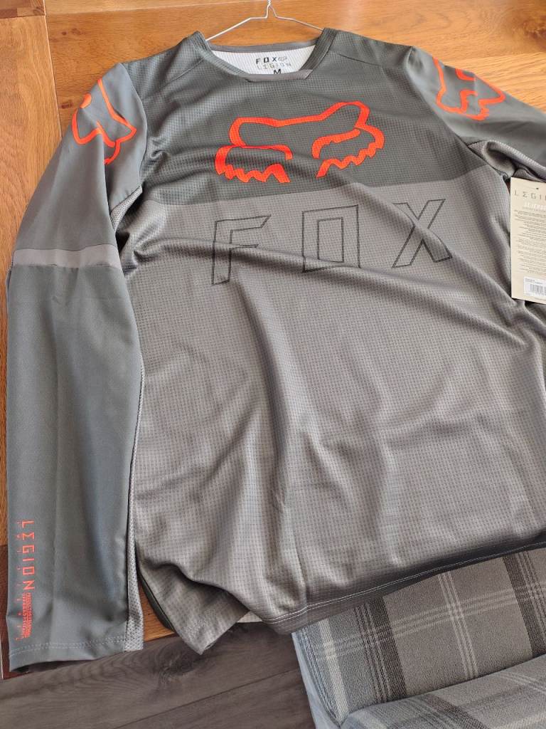 New Fox Legion LT Jersey - Grey/Orange, Size Medium