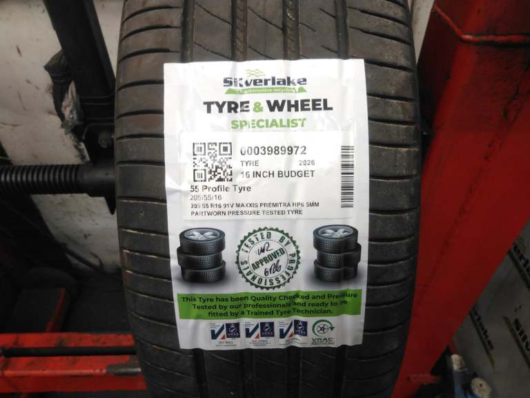 205 55 R16 91v Maxxis Premitra Hp6 5mm Partworn Pressure Tested Tyre