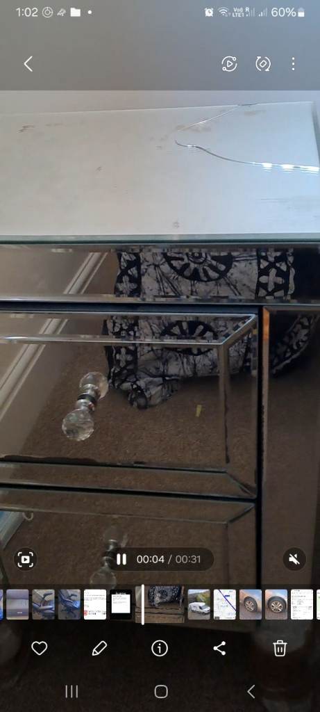 Birlea mirrored side table