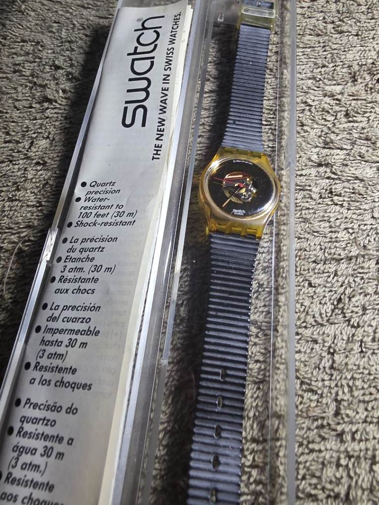 Vint 1988 Swatch Gent "Dark Vader" GK110 with Visible Movement In Working Order