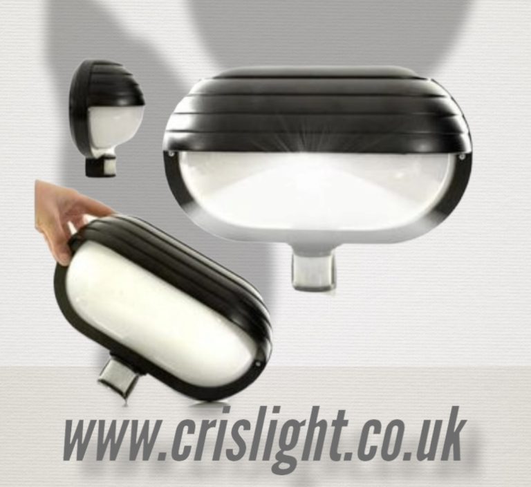 Weatherproof Bulkhead Light with PIR - Black
