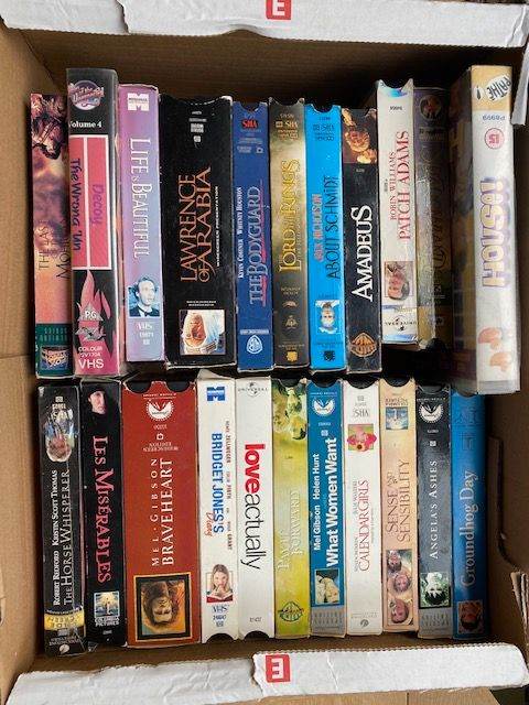 VHS tapes, many 