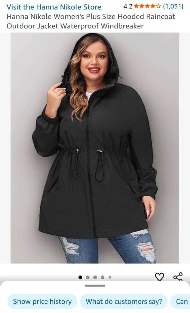 Hanna Nikole Women's Plus Size Hooded Raincoat – Black