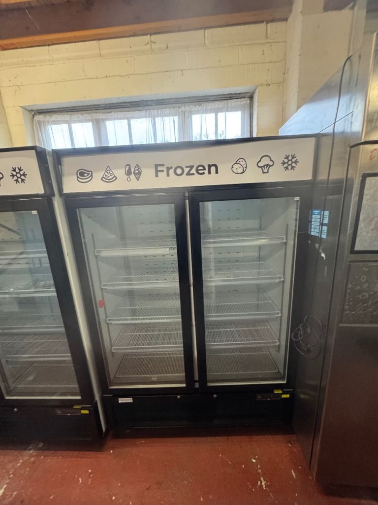 Commercial upright double door freezer cafe shop supermarket shop restaurant 