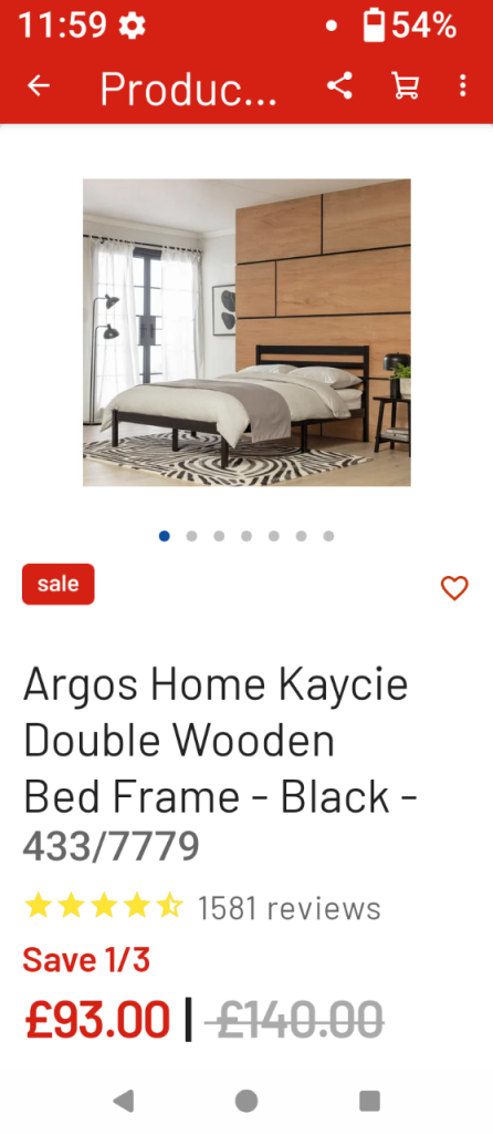 Argos Double Bed Frame 