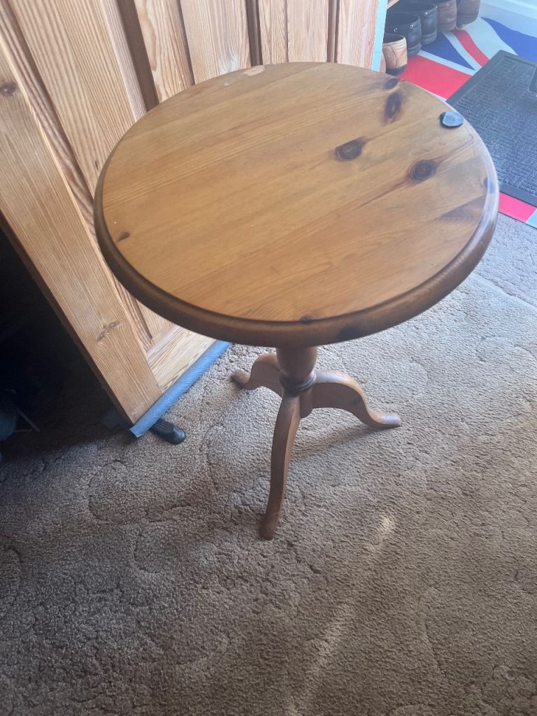 Wooden Round Bedside Table – Good Condition