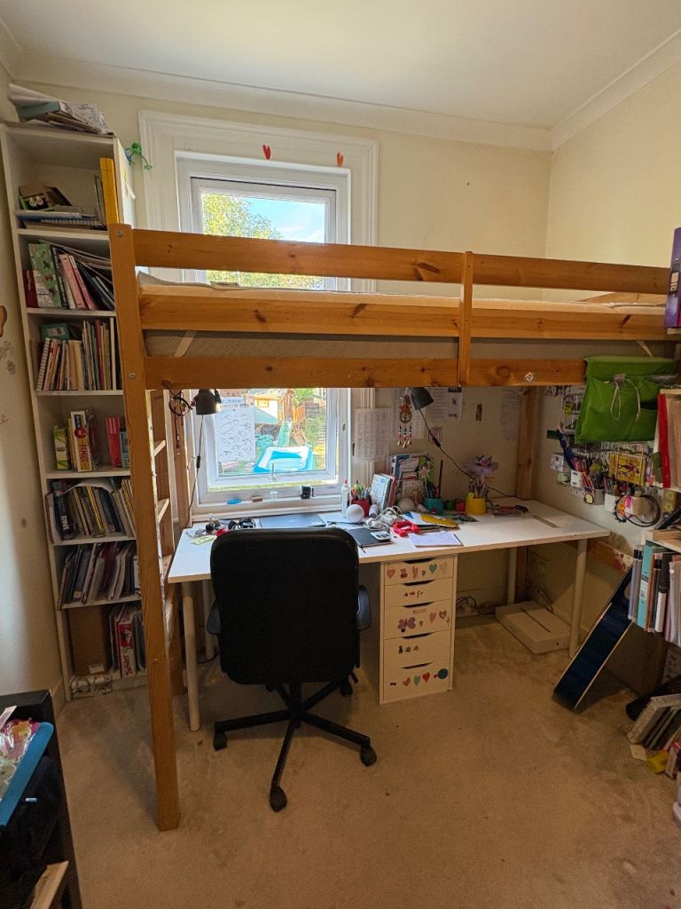 High Sleeper Solid Pine Loft Bunk Bed