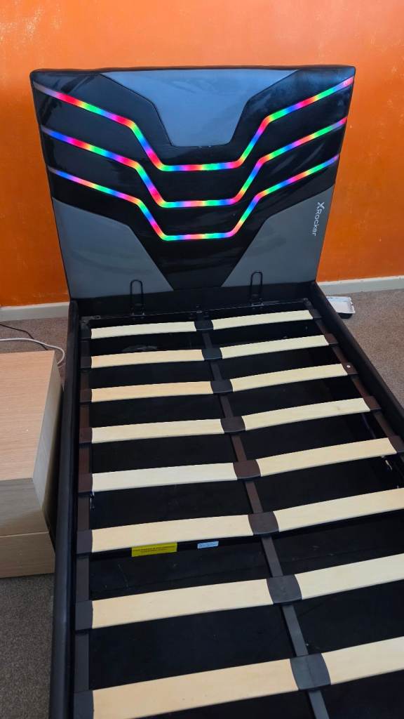 X Rocker single Gaming Bed Frame with LED Headboard