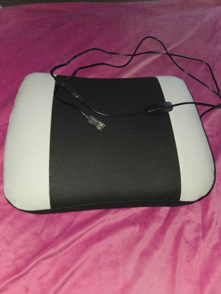 USB Powered Lumbar Back Support Cushion with Massager – Office/Desk Chair – New Unused
