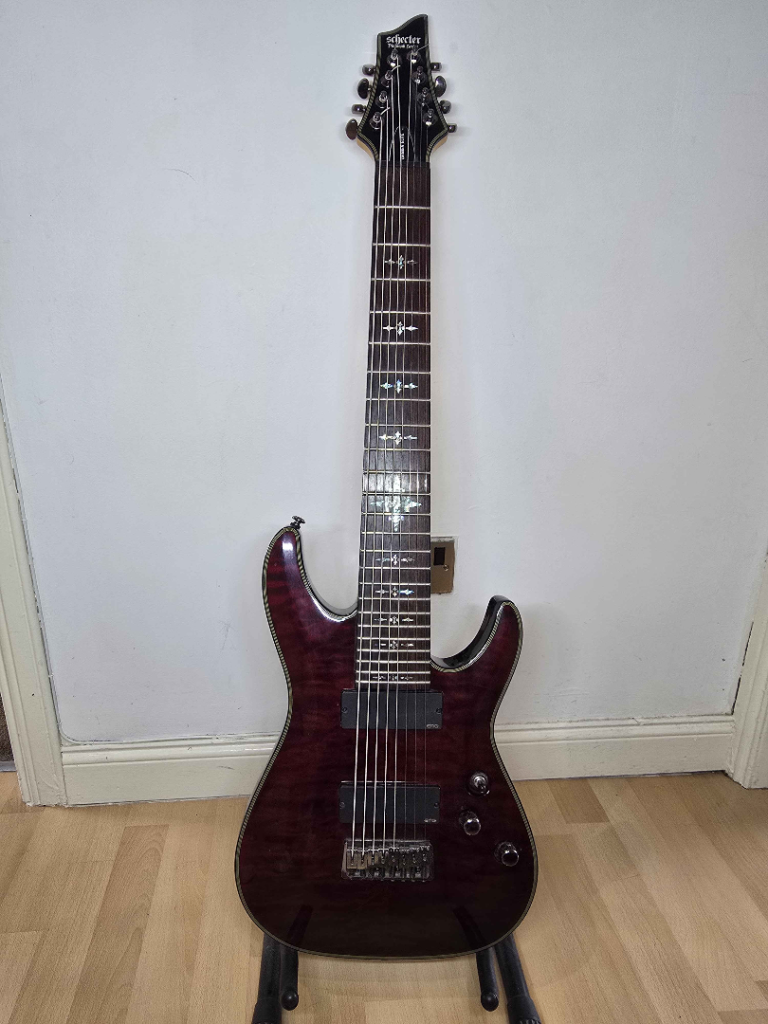 Schecter Damien Elite 8-String Electric Guitar - Red, Good Condition