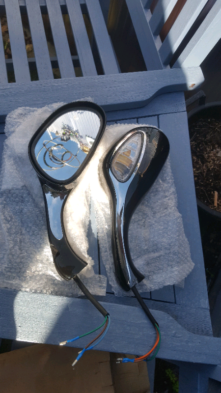 Motorcycle/scooter mirrors with indicators 