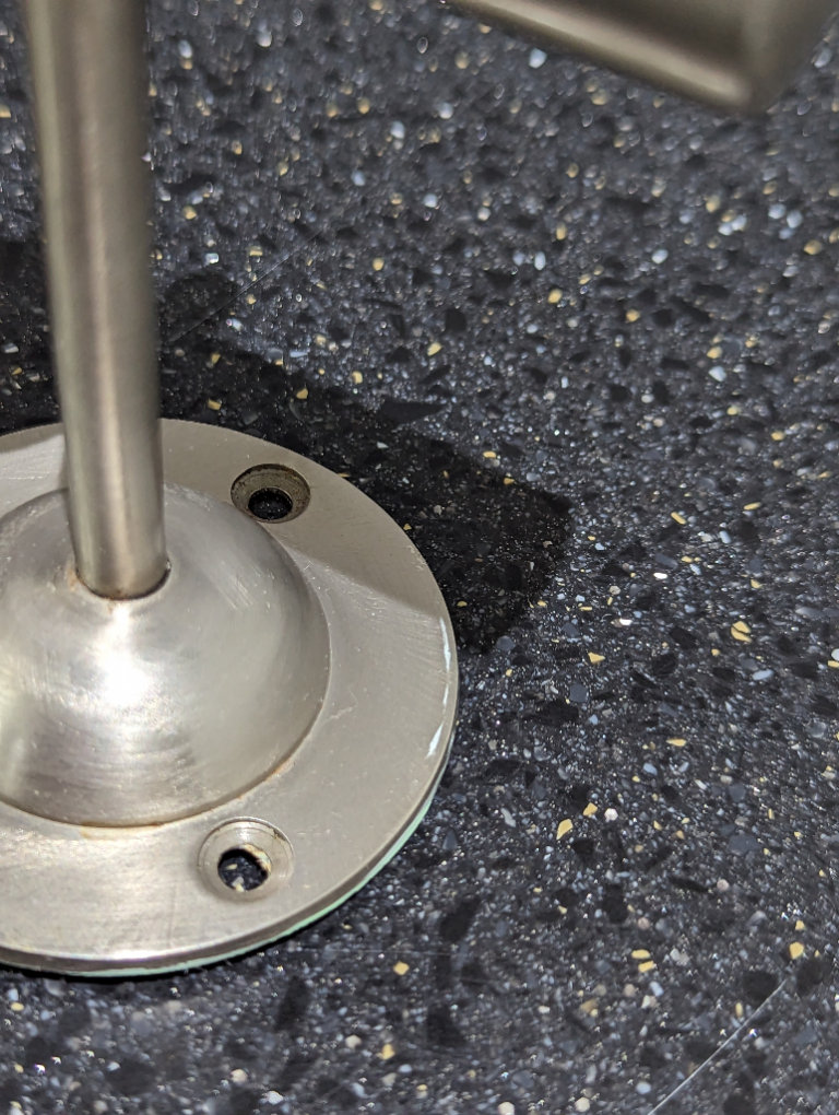 GREY METAL TOWEL RAIL 72.5cm L x 6.5cm D x 11cm H HANGING SPACE 53cm L